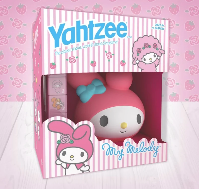 Yahtzee: My Melody Dice Game, Collectible Hello Kitty & Friends Dice Cup Featuring Adorable Artwork