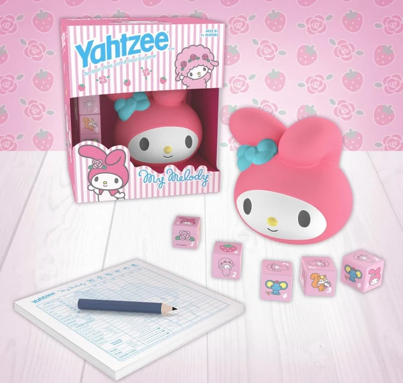 Yahtzee: My Melody Dice Game, Collectible Hello Kitty & Friends Dice Cup Featuring Adorable Artwork