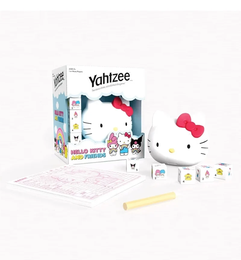 YAHTZEE: Collectible Head Dice Cup, Classic Family Hello Kitty Dice Game