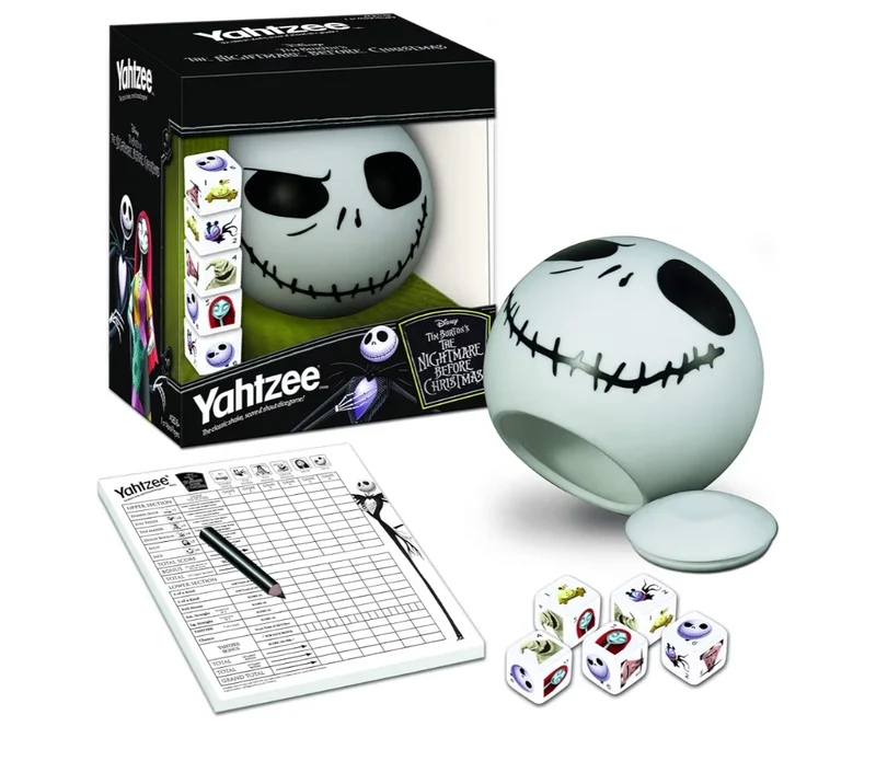 Disney Yahtzee The Nightmare Before Christmas Dice Game - Collectible Jack Skellington - Family Dice Game & Travel Games