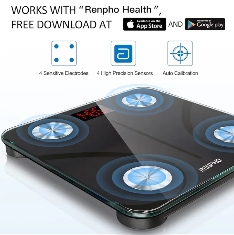 Bluetooth Digital Weight Scale,Smart Body Composition Analyzer with Smart Tape Measure Body with App