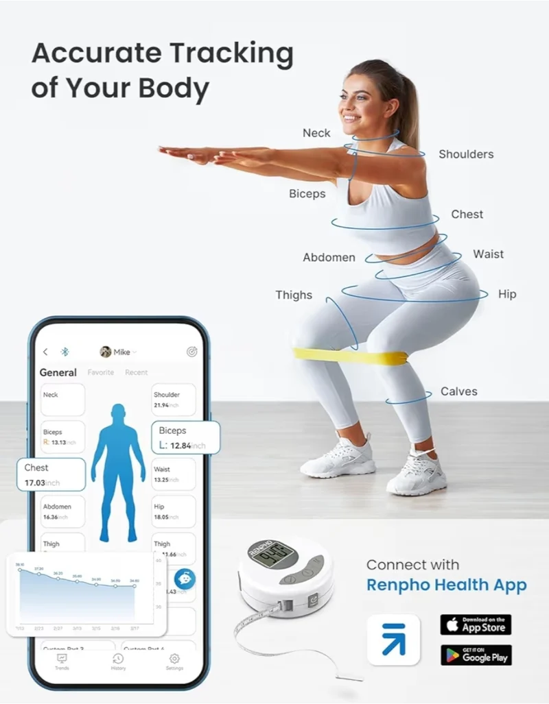 Food Scale with Nutritional Calculator and Body Measuring Tape