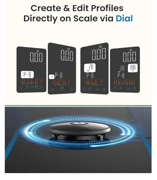 Smart Scale for Body Weight BMI ,Muscle Mass and Smart Tape Measure with Large Display, Bluetooth Body Measuring Tape with App for Weight Loss