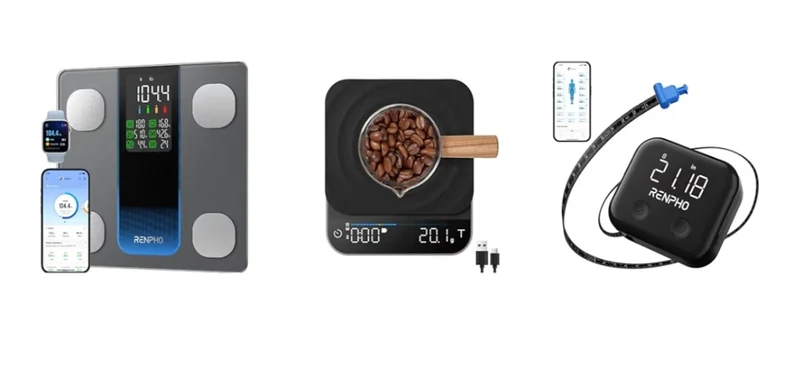 Combo Smart Scale for Body Weight with Coffee Scale with Timer, and Smart Body Measuring Tape