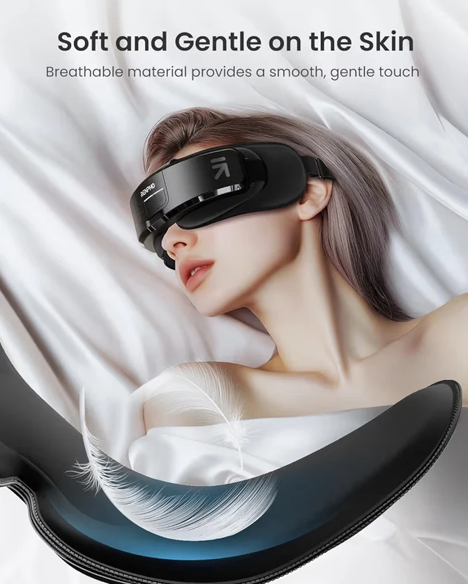Eyeris Shift Eye Massager for Migraines Heated Eye Massager & Sleep Mask for Relaxation- Detachable Eye Massager Mask