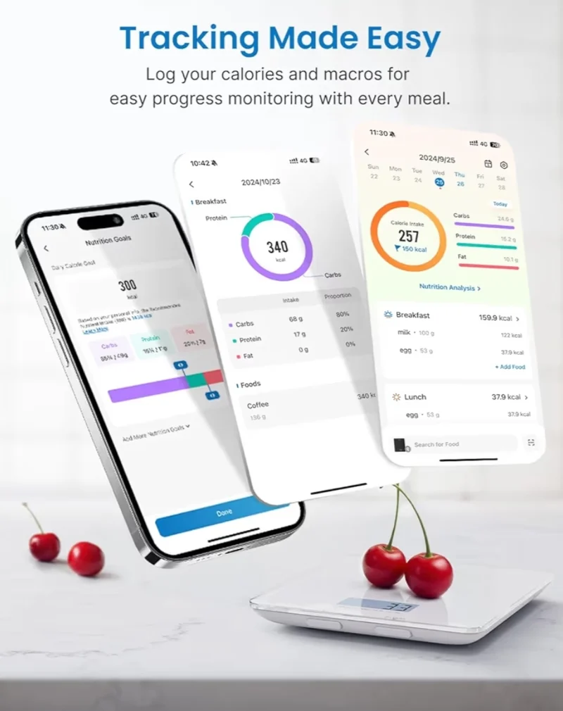 Smart Food Scale with Nutritional Calculator and Smart Scale with Color Display