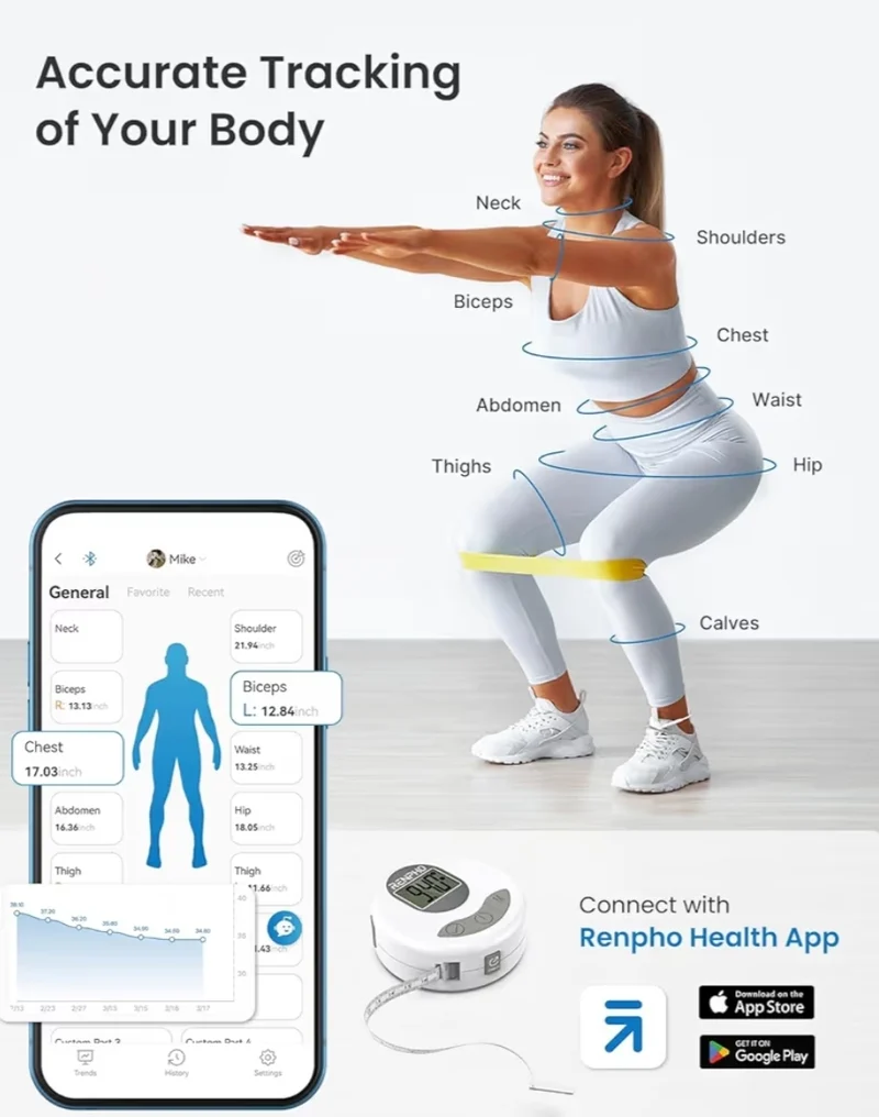 Smart Food Scale with Nutritional Calculator and Body Measuring Tape
