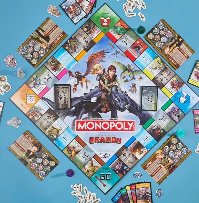 Monopoly DreamWorks How to Train Your Dragon Edition Board Game - Fun Family Games for Kids, Teens & Adults