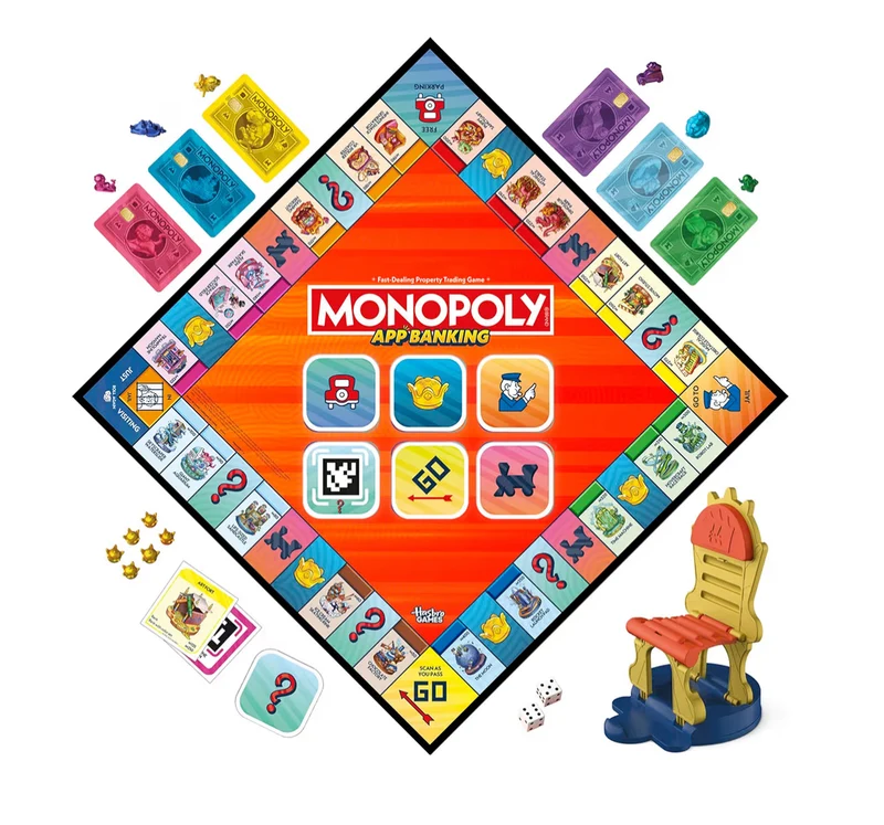 Monopoly App Enabled Banking Board Game, Links to Smart Devices | Ages 8+ | 2 to 6 Players | 45 Mins. | Family Games for Kids