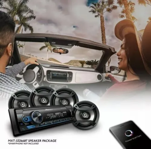 Pioneer 1-Din Bluetooth Digital Media Receiver and 2 PAIRS 6.5" Coaxial Speakers