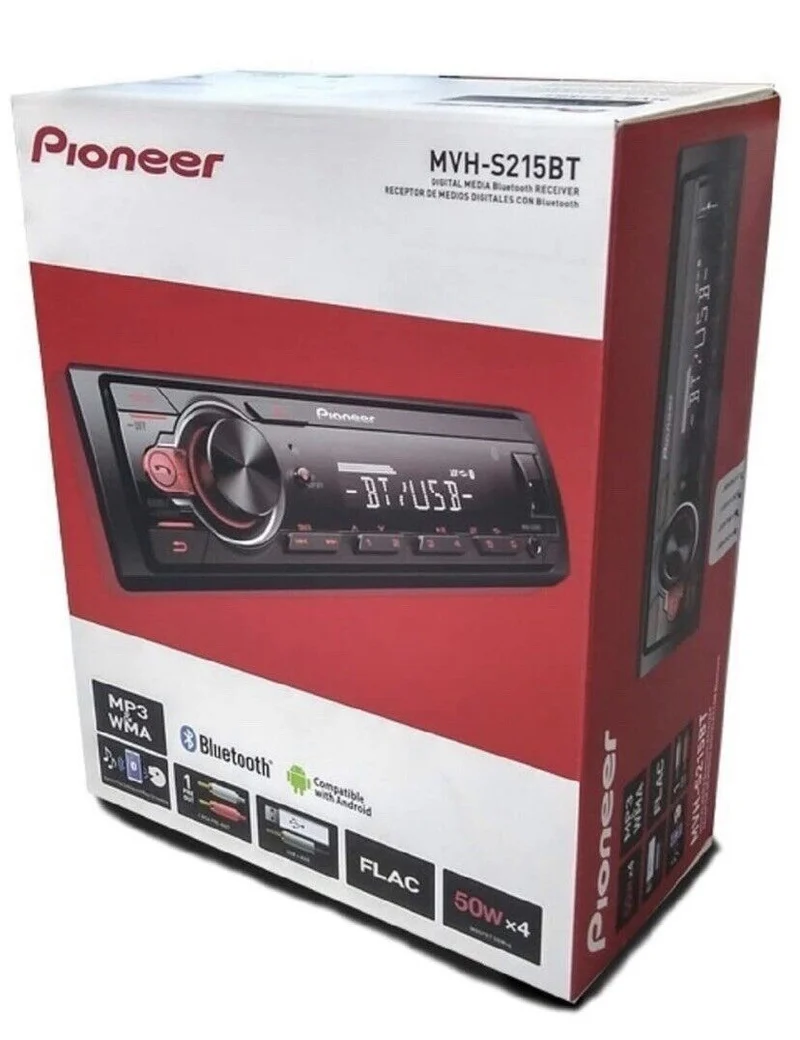 Pioneer MVH-S215BT Stereo Single DIN Bluetooth In-Dash USB MP3 Auxiliary AM / FM
