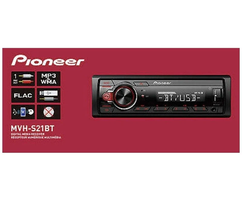PIONEER MVH-S21BT 1DIN Bluetooth USB MP3 Auxiliary AM/FM ANDROID Compatible -NEW