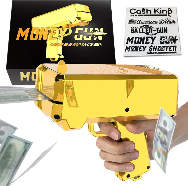 New Money Gun Shooter Make it Rain, Handheld Cash Gun for Game Movies Party