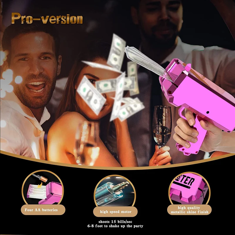 Prop Gun Make it Rain Money Gun for Movies That Look Real Handheld Cash Gun