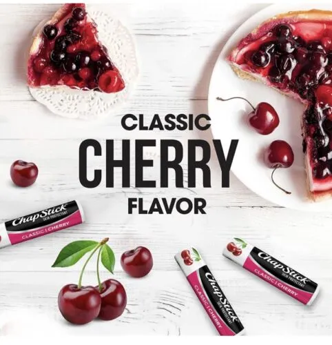 ChapStick Classic Cherry Lip Balm Tube Flavored Lip Balm 0.15 Oz (Pack of 12)
