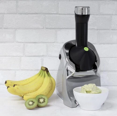 Yonanas Deluxe Vegan Non-Dairy Frozen Fruit Soft Serve Dessert Maker I Gray