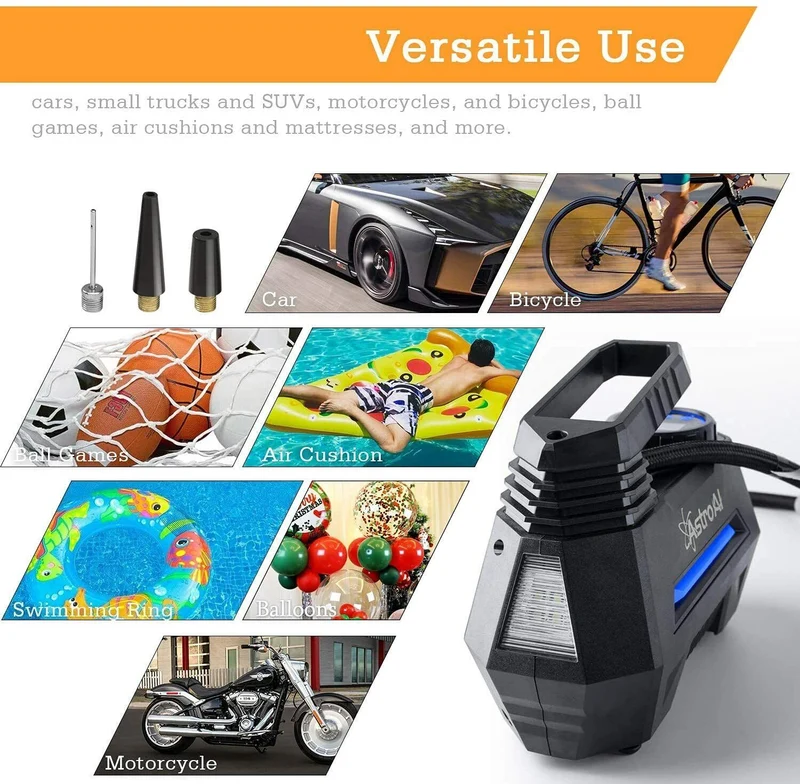 Air Compressor Tire Inflator Portable Air Pump for Car Tires 12V DC Auto Tire