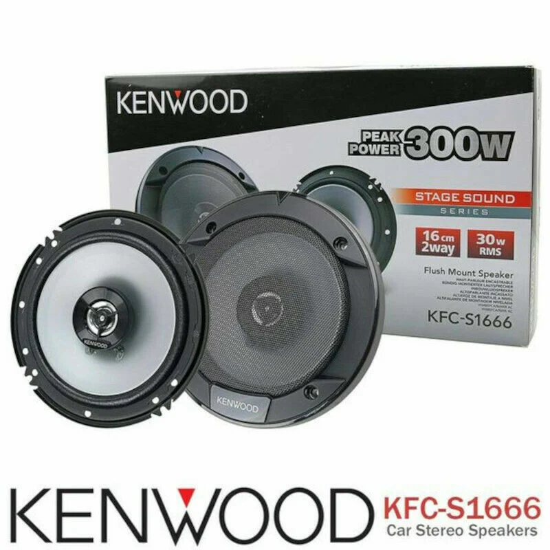 Kenwood KFC-S1666 300w 6.5" 2-Way Car Audio Door Coaxial Speakers 2 PAIRS