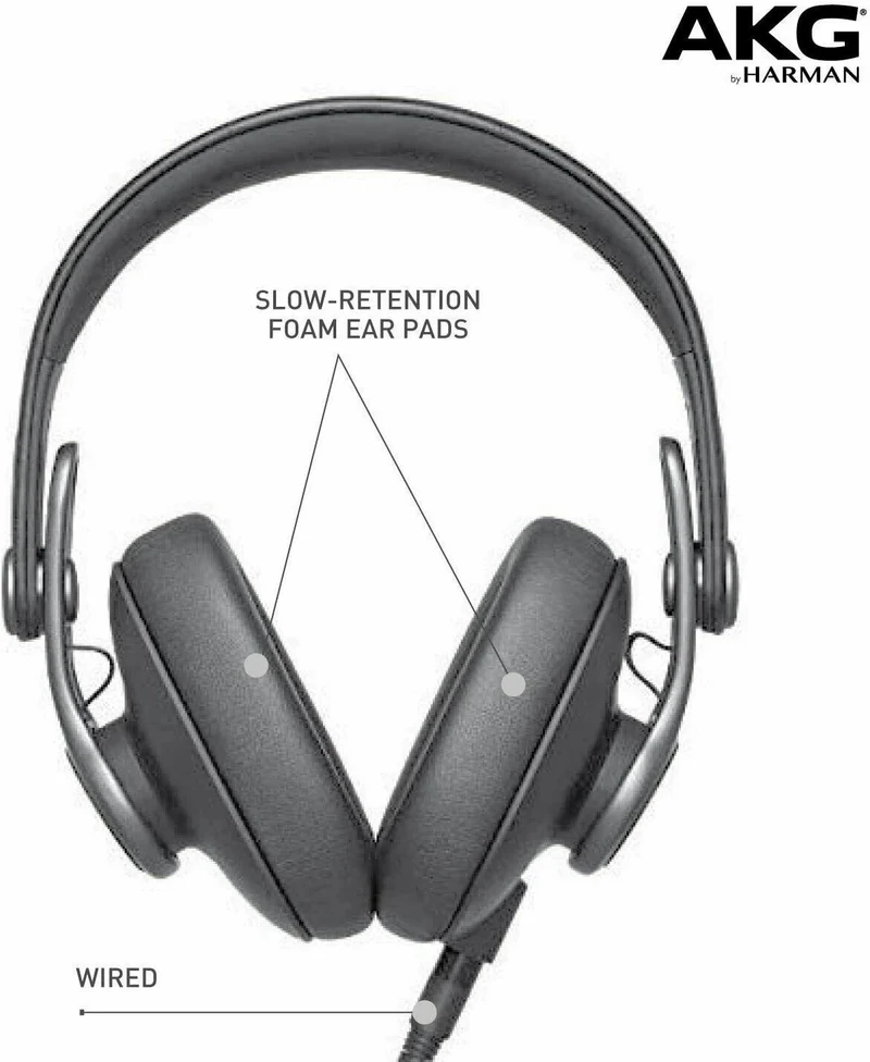 AKG K371 Over-Ear Oval Closed-Back Studio Professional LOUD Headphones I NEW