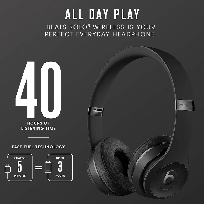 Beats Solo3 Wireless On-Ear Headphones Apple W1 Headphone Chip Class 1 Bluetooth