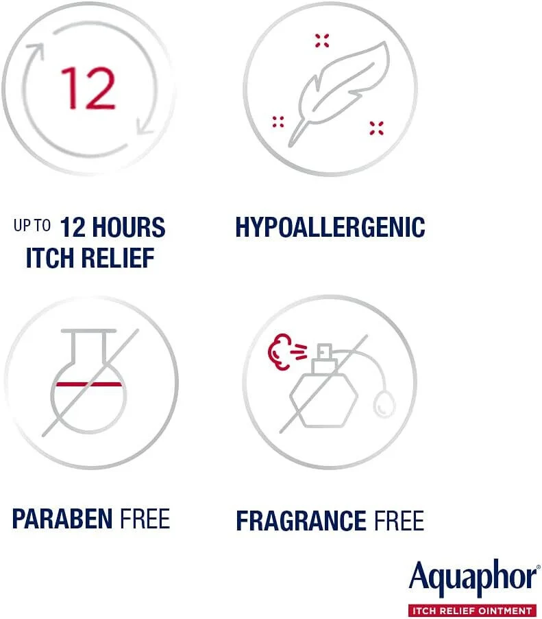 Aquaphor Itch Relief Ointment, Maximum Strength 1% Hydrocortisone Relieves Itch