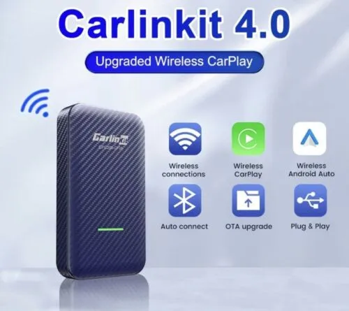 CarlinKit 4.0 Wireless CarPlay/Android Auto 2 in 1 - Adapter For Wired CarPlay