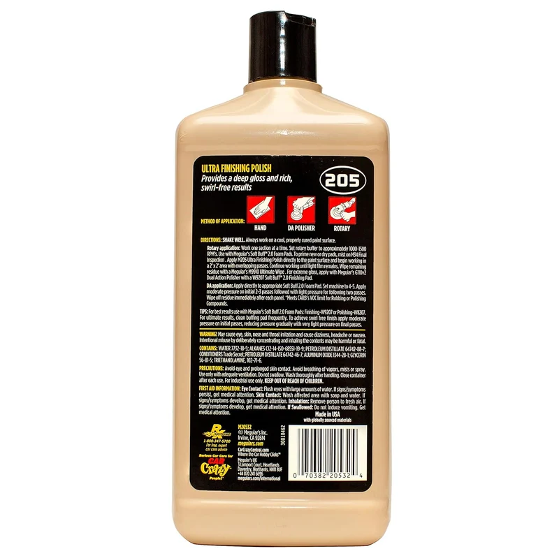 Meguiar's Mirror Glaze Ultra Finishing Polish for Impeccable Shine,Removes Defects and Swirls for a High Gloss (32 Oz)
