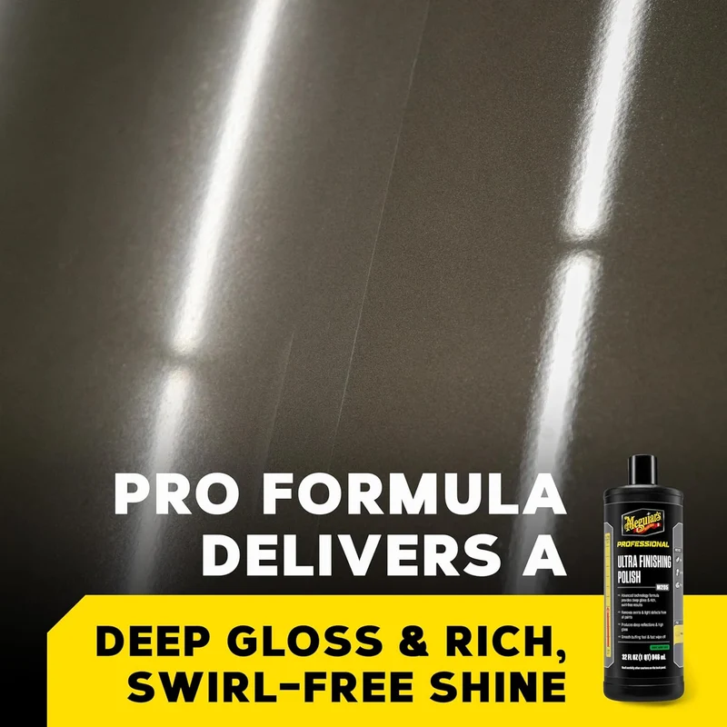 Meguiar's Mirror Glaze Ultra Finishing Polish for Impeccable Shine,Removes Defects and Swirls for a High Gloss (32 Oz)