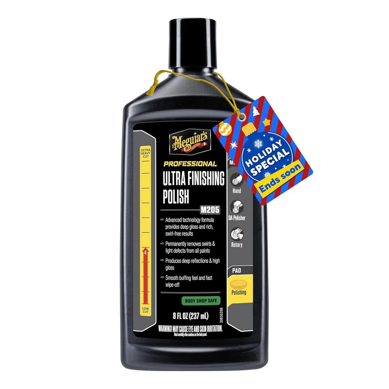 Meguiar's Mirror Glaze Ultra Finishing Polish for Impeccable Shine Removes Defects and Swirls for a High Gloss (8 Oz)