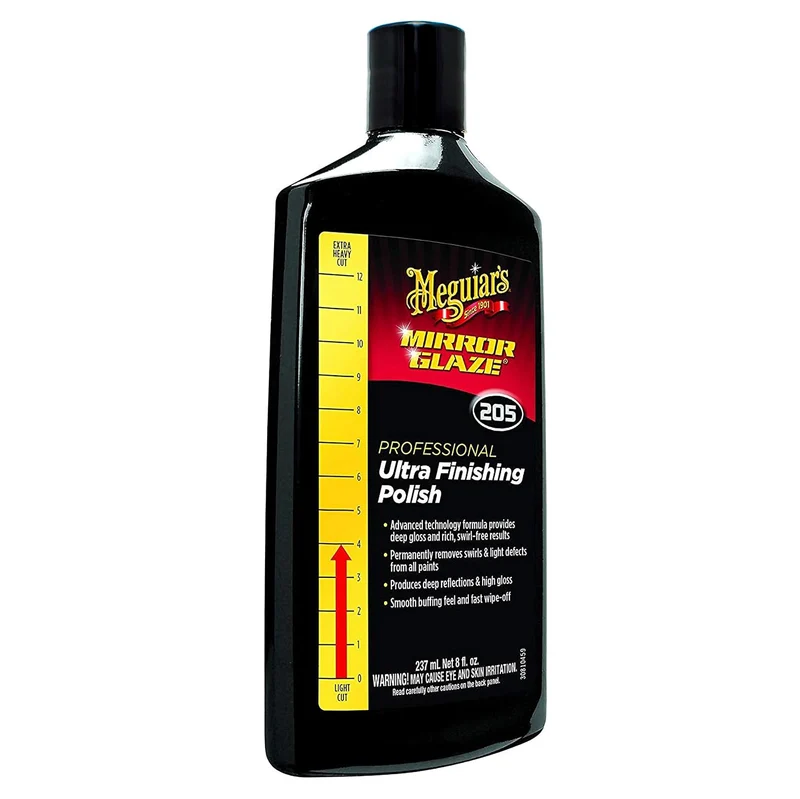 Meguiar's Mirror Glaze Ultra Finishing Polish for Impeccable Shine Removes Defects and Swirls for a High Gloss (8 Oz)