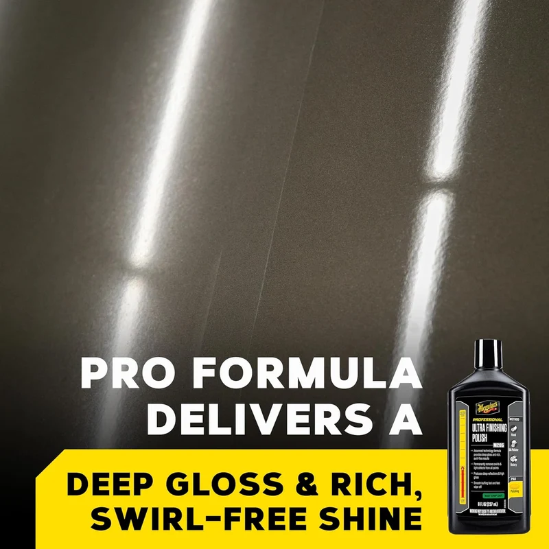 Meguiar's Mirror Glaze Ultra Finishing Polish for Impeccable Shine Removes Defects and Swirls for a High Gloss (8 Oz)
