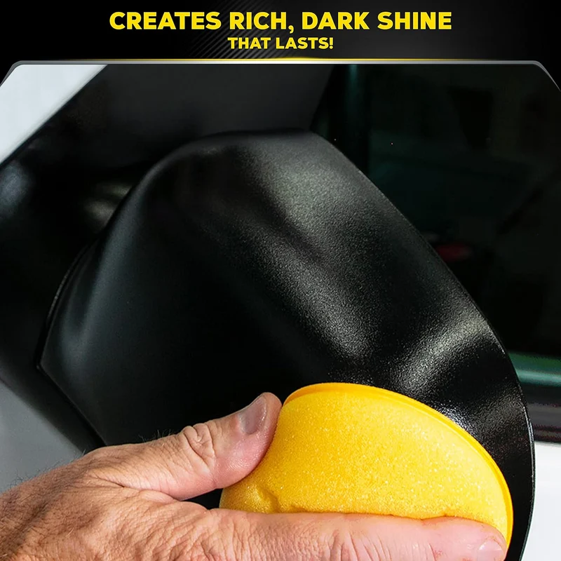 Meguiar's Ultimate Black Plastic Durable Car Restorer for Faded Black Plastic, Vinyl, and Rubber (12 Oz)