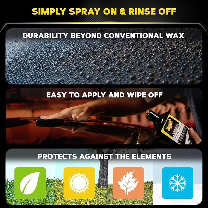 Meguiar's Ultimate Liquid Wax Formula for Durable Protection that Shines, Premium Towel and Applicator Pad Car Accessories (16 Oz)