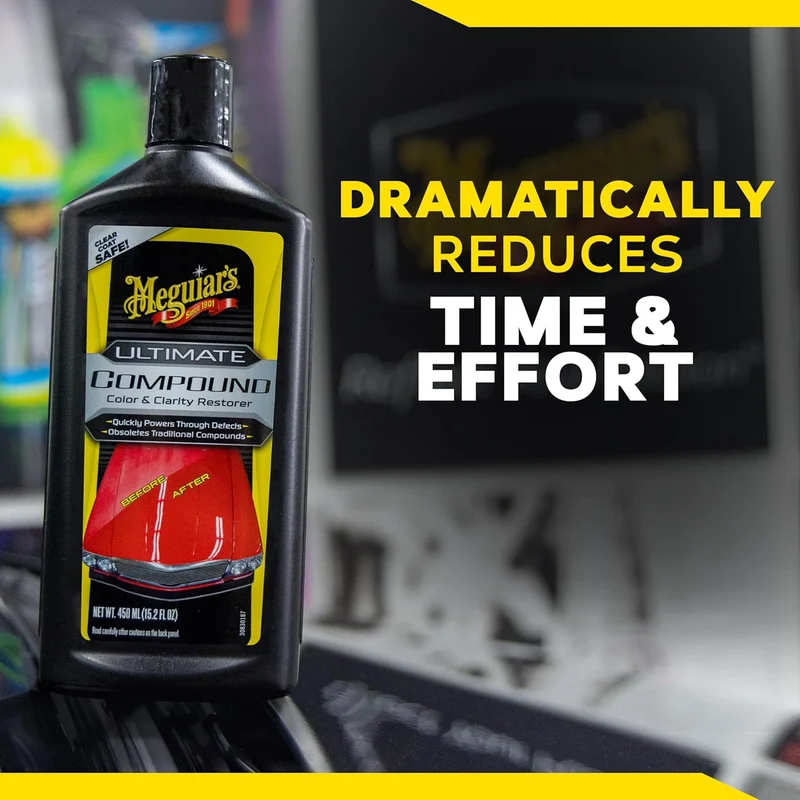Meguiar’s Ultimate Compound, Pro-Grade Car Scratch Remover for Paint Correction, Removes Swirls and Defects (15.2 Oz)