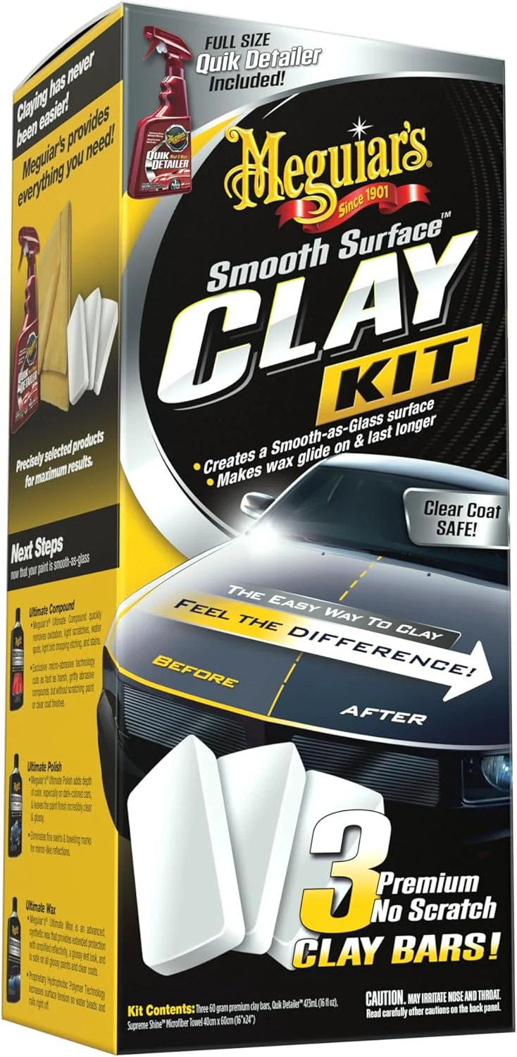 Meguiar's Smooth Surface Clay Kit, Safe and Easy Car Claying for Smooth - Glass Finish