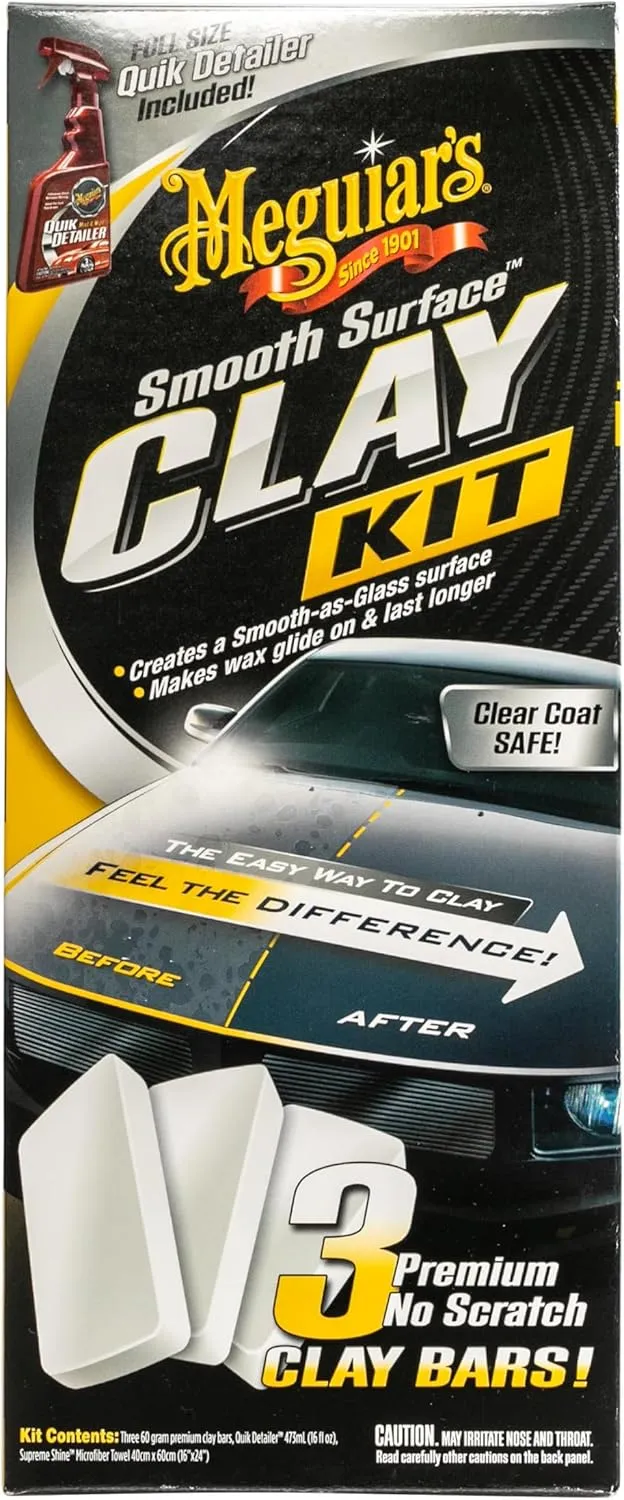 Meguiar's Smooth Surface Clay Kit, Safe and Easy Car Claying for Smooth - Glass Finish