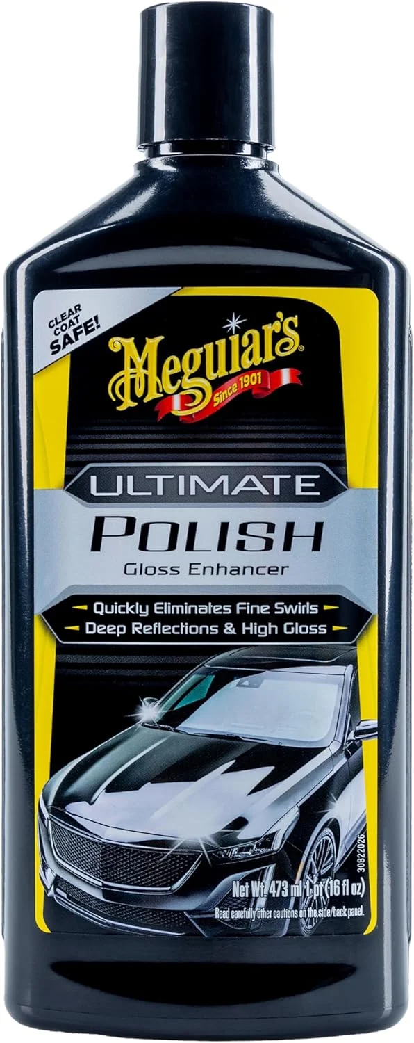 Meguiar's Ultimate High-Gloss Polish Car Shine – Permanently Removes Light Swirls w/ High Gloss Shine (16 Oz)