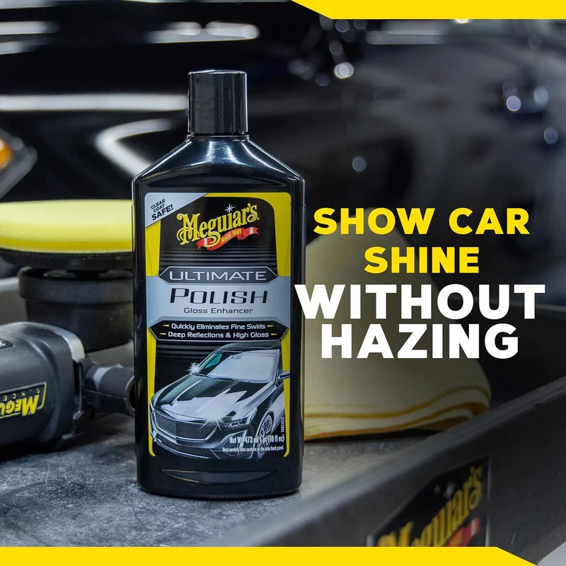 Meguiar's Ultimate High-Gloss Polish Car Shine – Permanently Removes Light Swirls w/ High Gloss Shine (16 Oz)