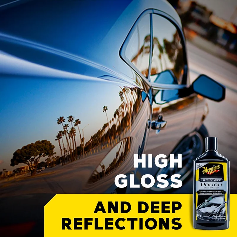 Meguiar's Ultimate High-Gloss Polish Car Shine – Permanently Removes Light Swirls w/ High Gloss Shine (16 Oz)