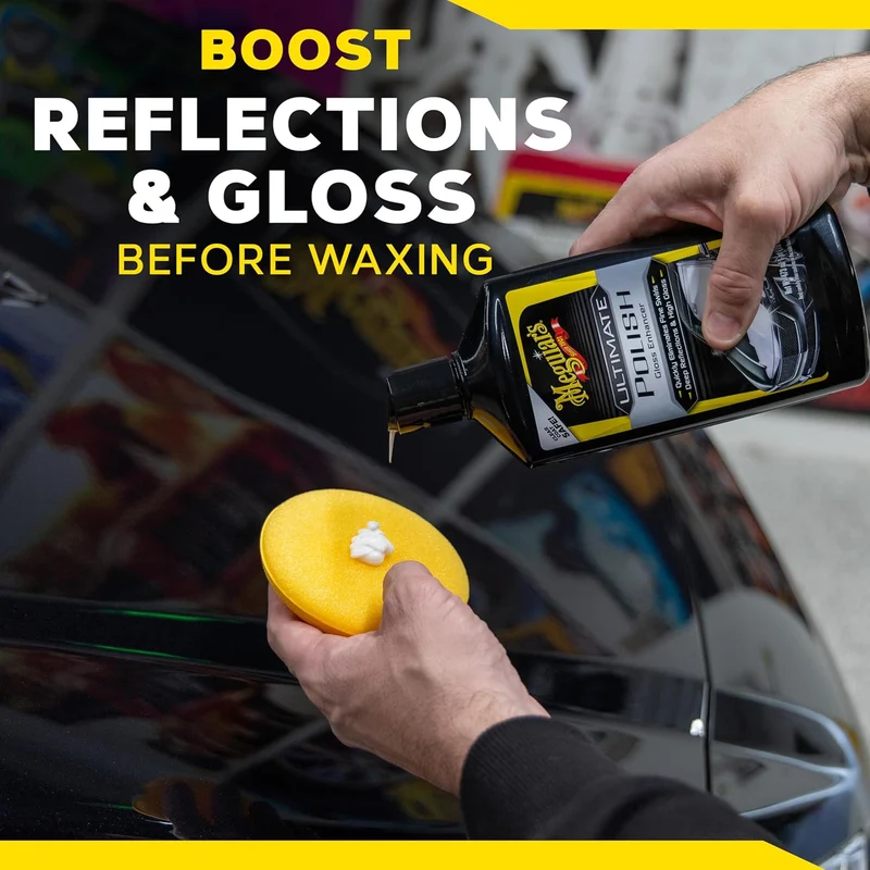 Meguiar's Ultimate High-Gloss Polish Car Shine – Permanently Removes Light Swirls w/ High Gloss Shine (16 Oz)