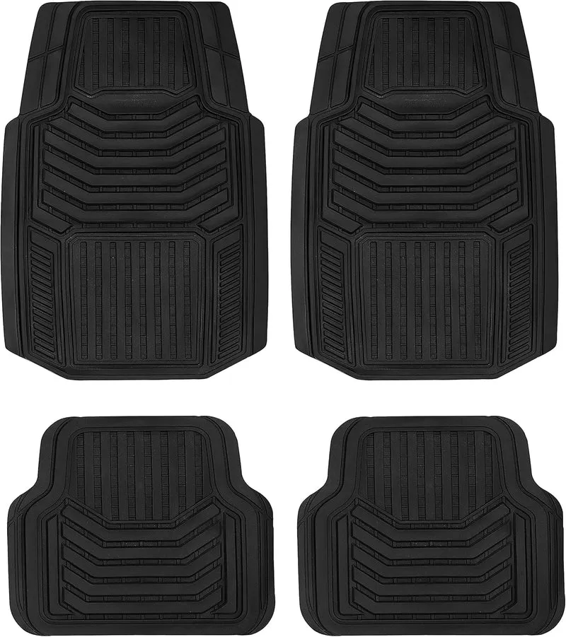 3D Car Floor Mat Thick Heavy Duty Durable Universal - Diamond Black Deep Dish for Cars SUVs Minivan Truck