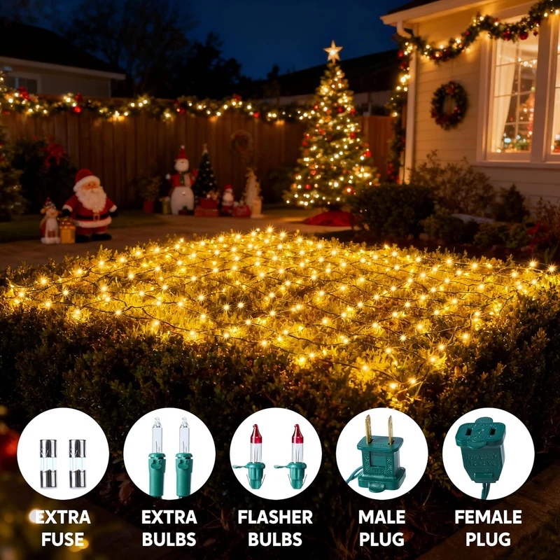 150 Warm White Net Lights for Indoor & Outdoor Decorations
