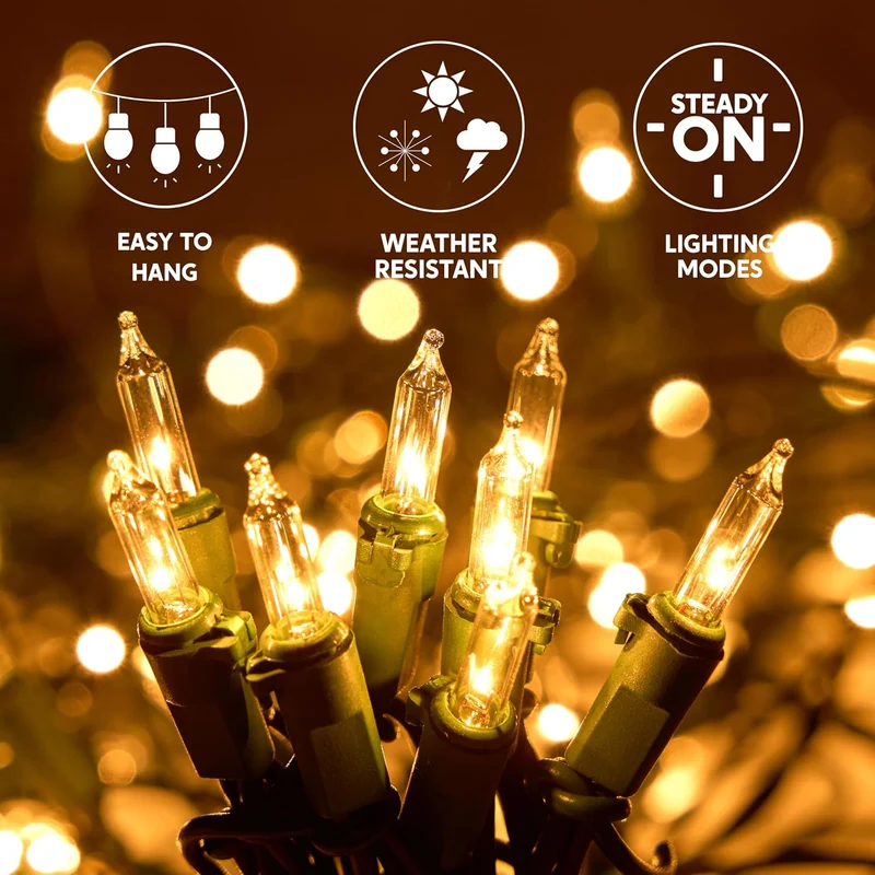 2PK Christmas Net Lights,150 CT Warm White for Indoor & Outdoor Decorations