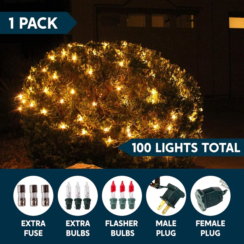 Christmas Net Lights,100 CT Warm White for Indoor & Outdoor Decorations