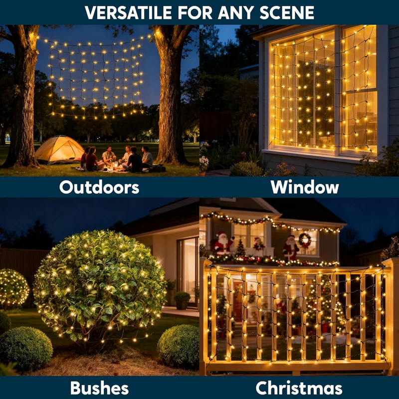Christmas Net Lights,100 CT Warm White for Indoor & Outdoor Decorations