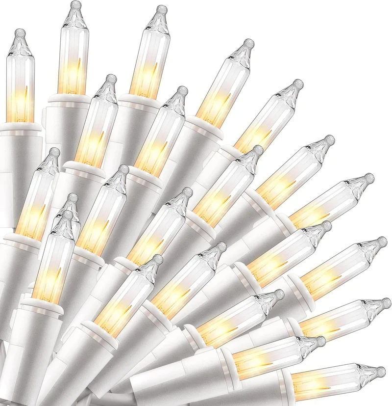 Christmas String Lights 200CT Mini Warm Fairy,43FT Lighting Decor - White Wire