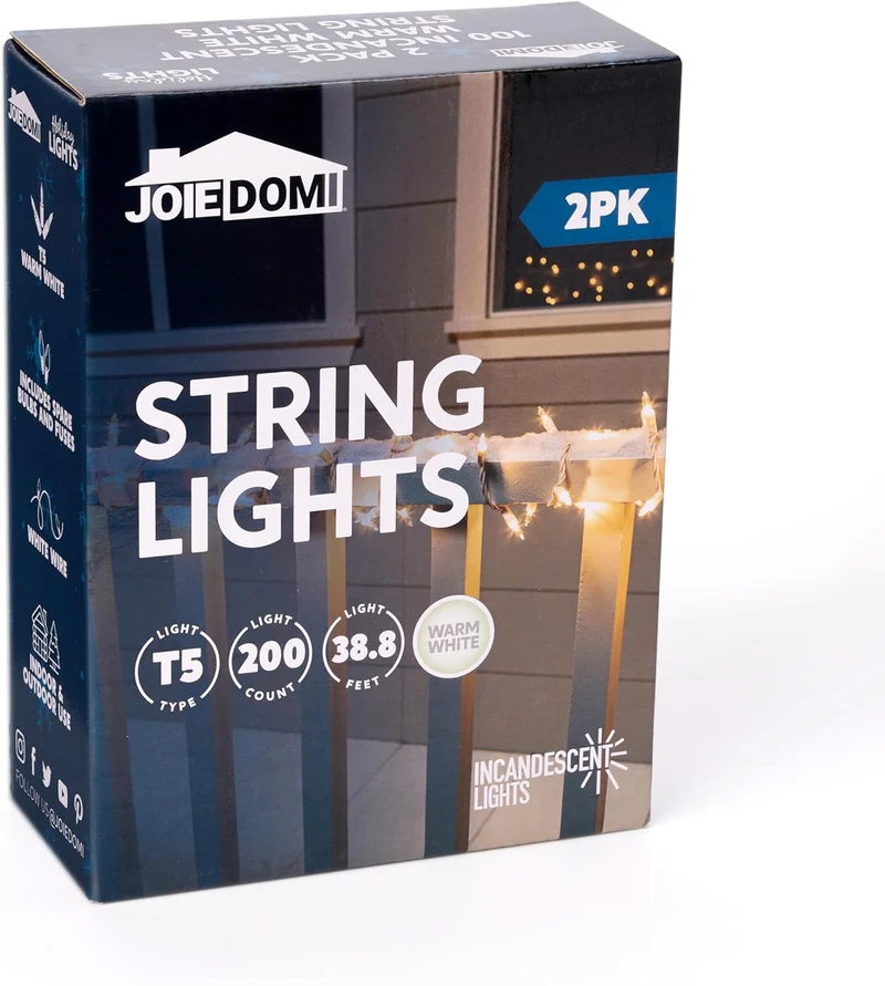 Christmas String Lights 200CT Mini Warm Fairy,43FT Lighting Decor - White Wire