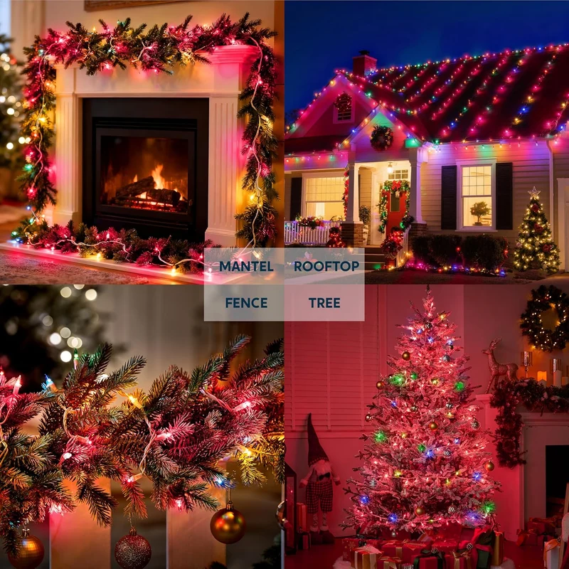 Christmas String Lights Indoor 100CT Mini Pink 21.4 FT Lighting Decor - White Wire
