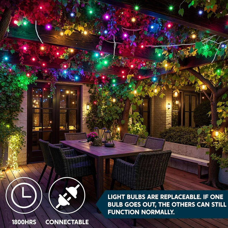 Christmas String Lights Indoor 100CT Mini Multicolor Light w/ 21.4 FT - White Wire