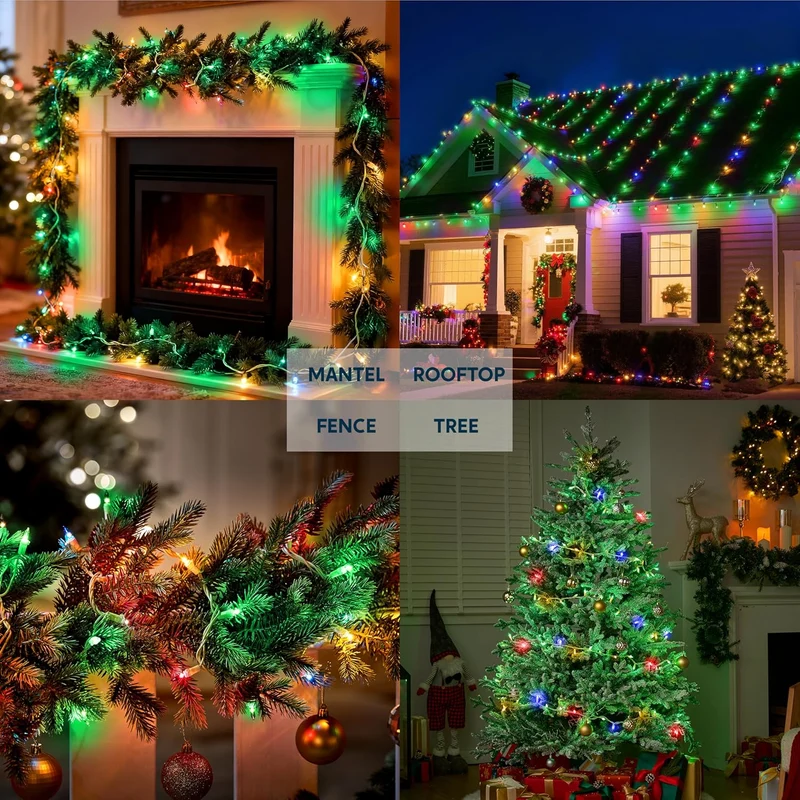 Christmas String Lights Indoor 100CT Mini Green Light 21.4 FT Lighting Decor - White Wire